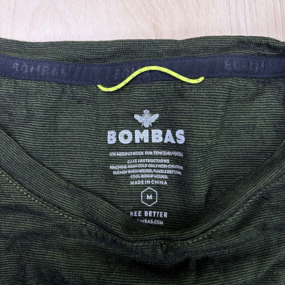 Bombas Merino Wool Blend Shirt Womens Medium Long Sleeve Base Layer Green - Picture 3 of 4